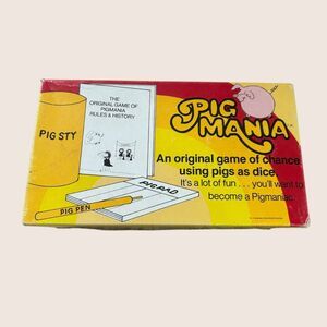 🐷 VTG 1977 PIG MANIA DICE BOARD GAME PIG STY PAD RULES & HISTORY (NO PIG PEN)